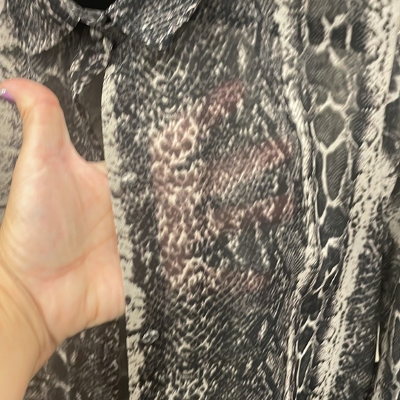 Semi sheer snake print button down blouse. Size medium. Never worn. Size medium - Picture 4 of 5